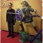 Photo booth with Link's statue